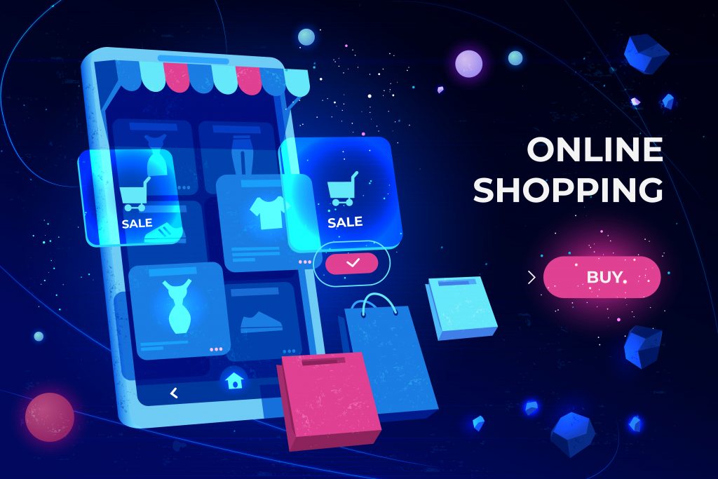 Dispositivo elettronico con icone dello shopping online